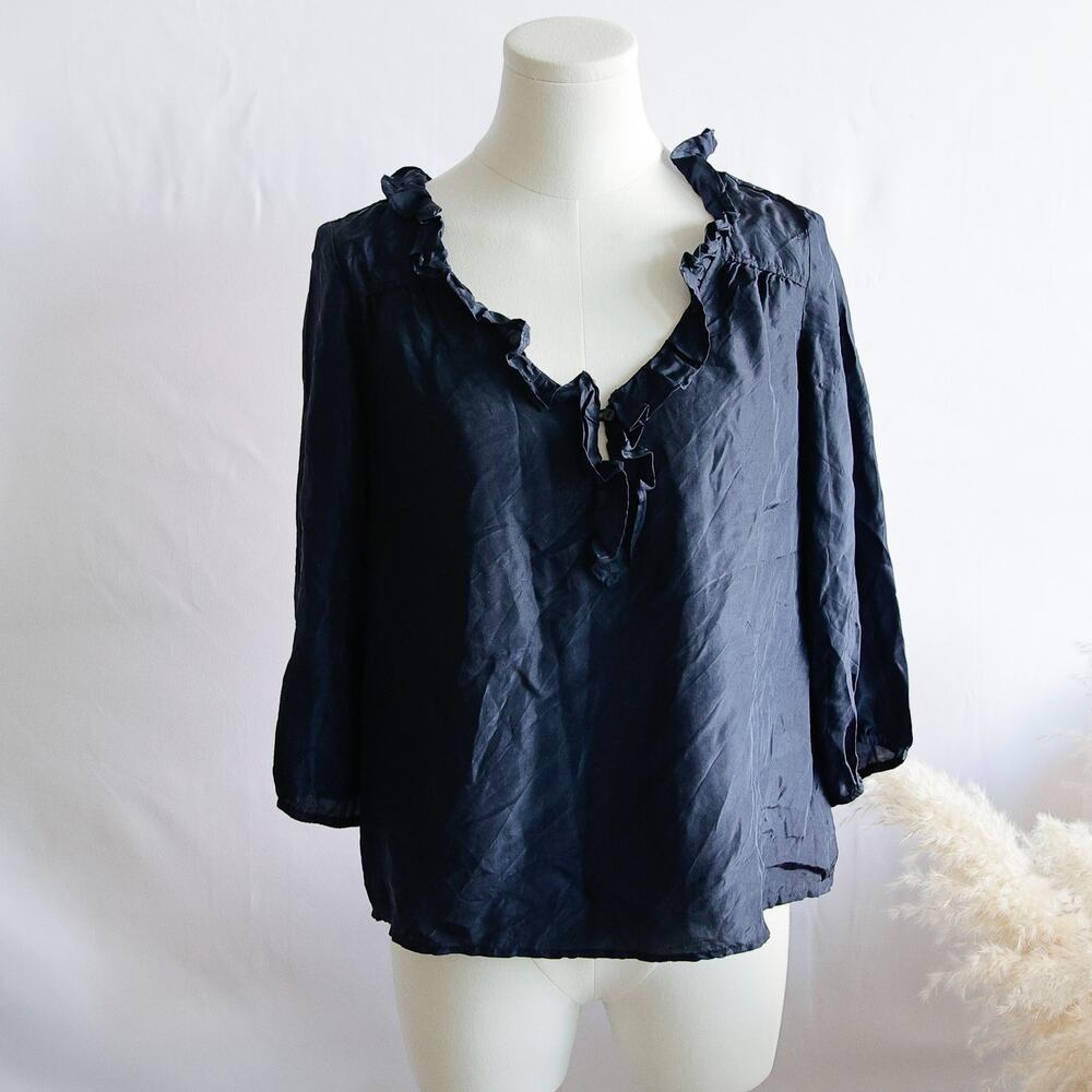OLD NAVY Silk Blue Cottage Top size S